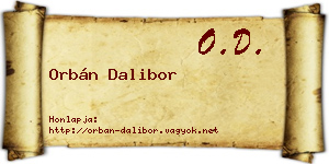 Orbán Dalibor névjegykártya
